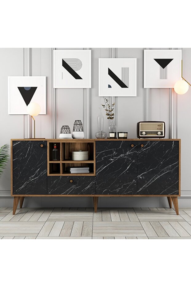 Napoli Konsol - Siyah Mermer - 1