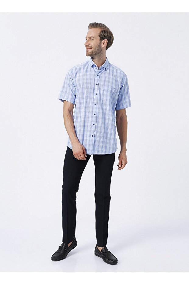 Kısa Kollu Gömlek Mavi - 2