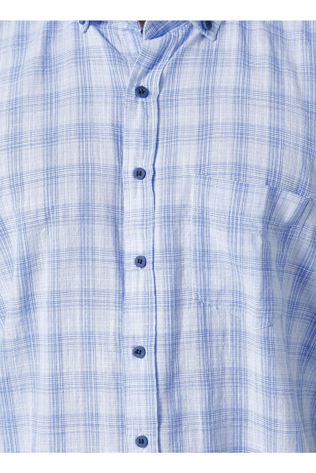 Kısa Kollu Gömlek Mavi - 5