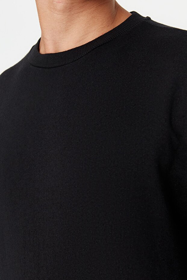 Siyah Regular/Normal Kesim İçi Polar/Sıcak Tutan Sweatshirt TMNAW21SW1208 - 12