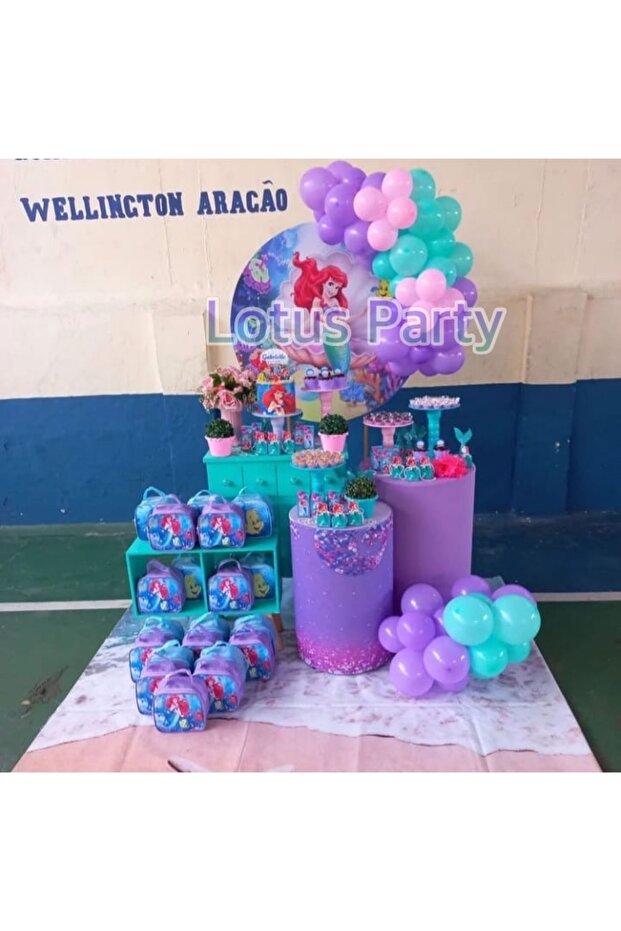 30 Pieces Mermaid Themed Balloon Set - ( Pink - Lilac - Mint Green Balloon )