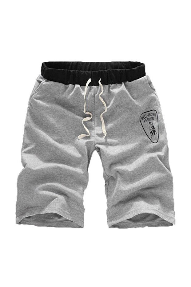 Men's Buffalo Printed Capri Sports Shorts with Elastic Waist
