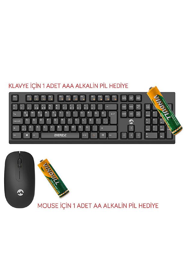 Km-2510 Siyah Kablosuz Q Multi Klavye Mouse - 3