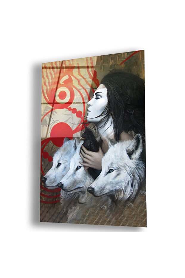 Unbreakable Glass Wolf Girl Painting