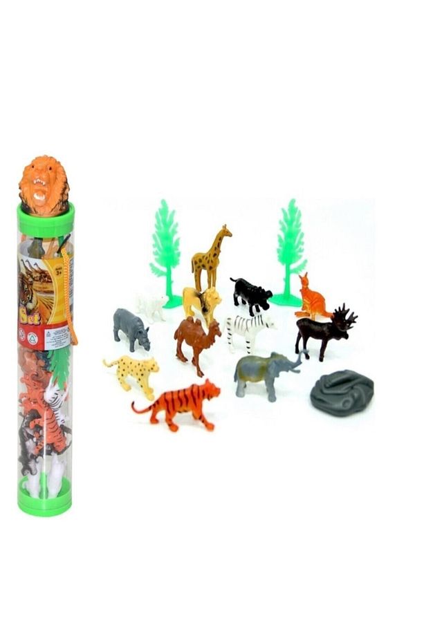 Oyuncak Hayvan Seti Vahşi Hayvanlar Figir Oyuncak Hayvanlar Aslan Kaplan15 Pcs .. - 1