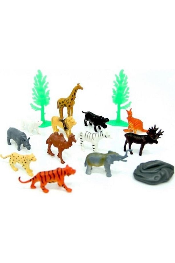 Oyuncak Hayvan Seti Vahşi Hayvanlar Figir Oyuncak Hayvanlar Aslan Kaplan15 Pcs .. - 2
