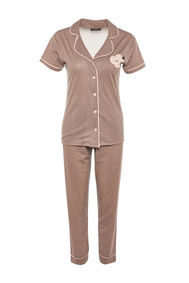 Vizon Baskılı Gömlek-Pantolon Örme Pijama Takımı THMSS21PT0876 - 7