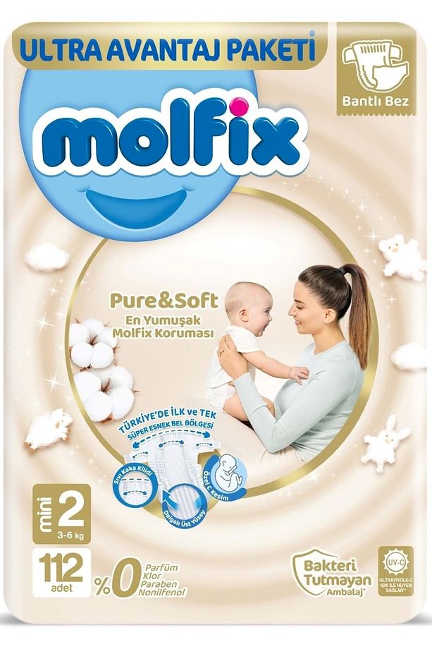 Pure&soft Bebek Bezi Beden:2 (3-6kg) Mini 896 Adet Dev Ultra Avantaj Pk - 2