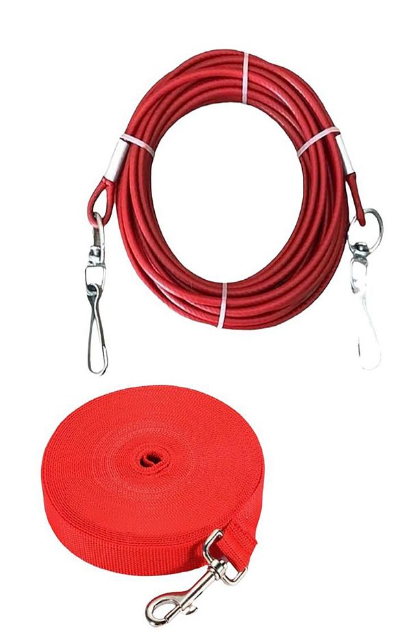 10 Metre Köpek Gezdirme Tasması Sevk Kayışı 1 Metre Çelik Köpek Bağlama Halatı - 1