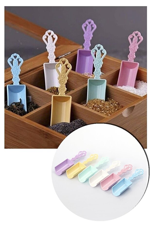Colorful and Stylish Plastic Spice Scoop/Spoon Set of 6