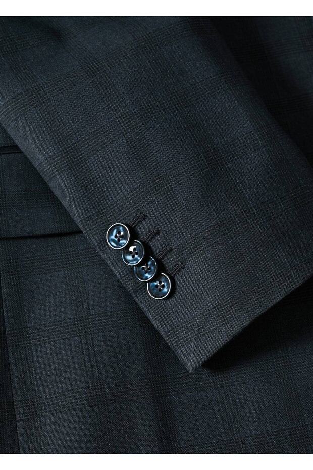 Slim Fit Checkered Blazer Jacket - 7