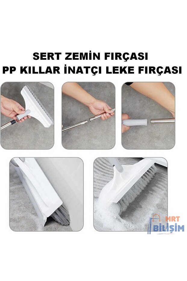 Long Handle Wiper Hard Bristle Floor Wiper Magic Floor Brush Bathroom Bathtub Cleaning Pp Bristles