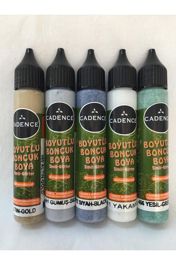 Glıtter Simli Boyutlu Boncuk Boya 5 Lı Set / Boyutlu Boya 25 Ml X 5 Adet - 3