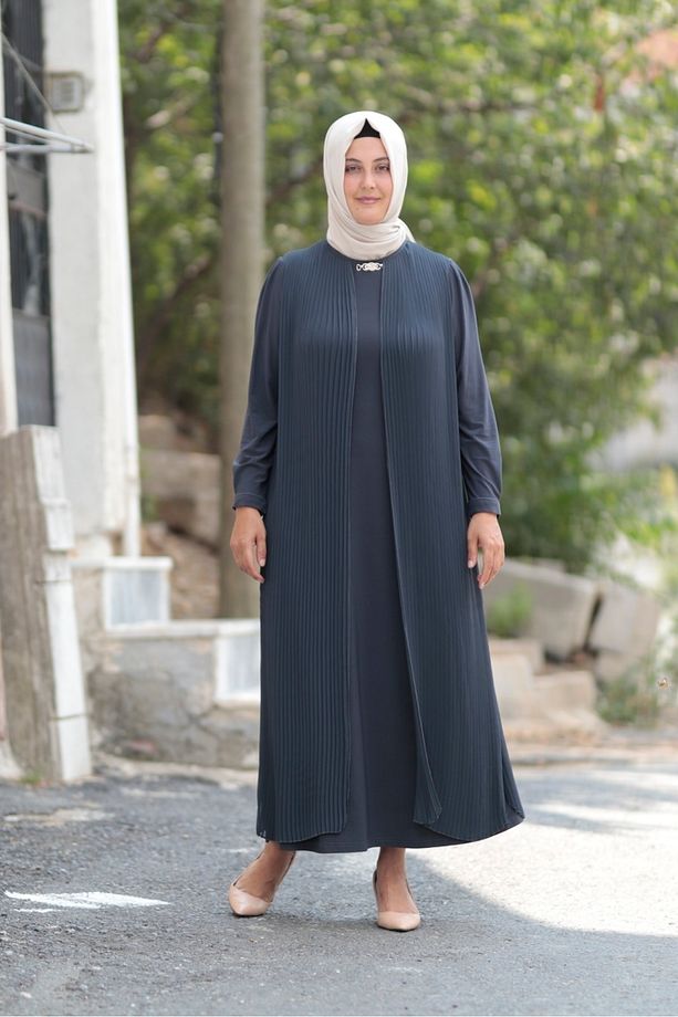 Piliseli Şifon Abiye Elbise - 2