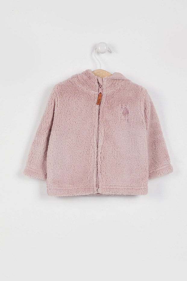 Base. Polo Assn Licensed Powder Baby Girl Hooded Cardigan