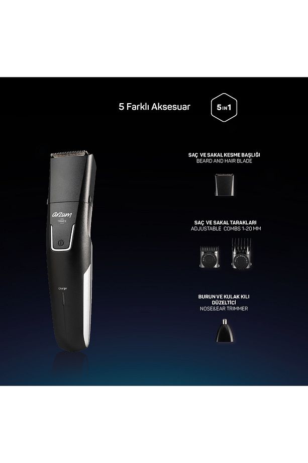 Trace 5 In 1 Erkek Bakım Seti - Siyah - AR5200 - 5