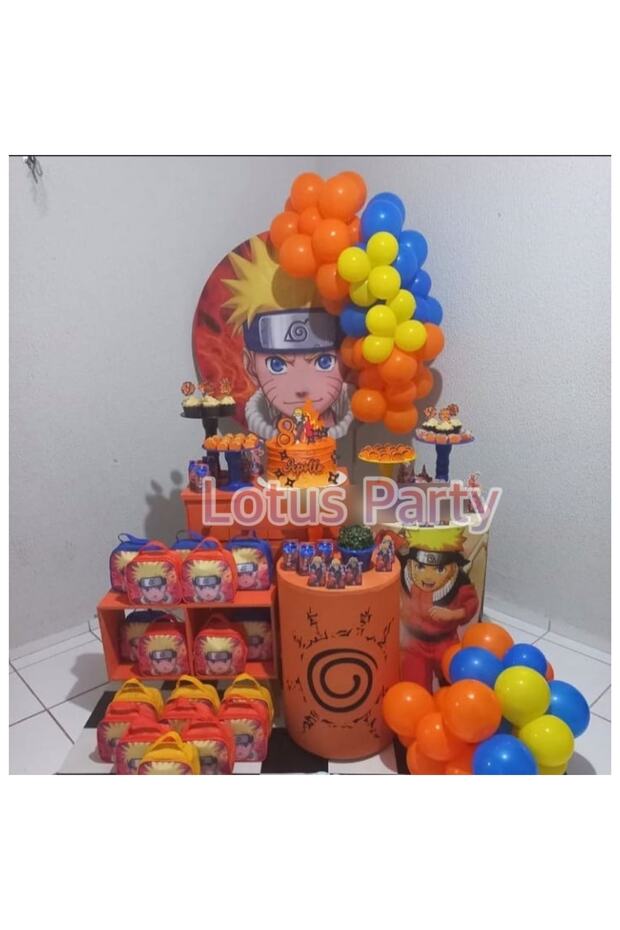 30 Balloon Set - ( Navy Blue - Orange - Yellow Balloon )