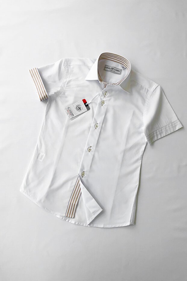 Striped School Short Sleeve Children's Shirt