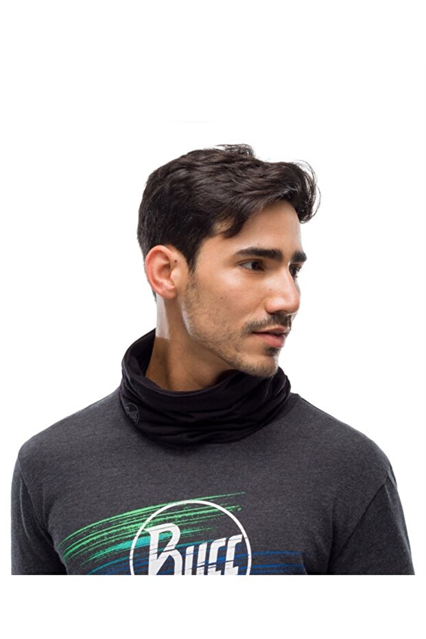 Merıno Lıghtweıght Solıd Siyah Unisex Bandana - 3