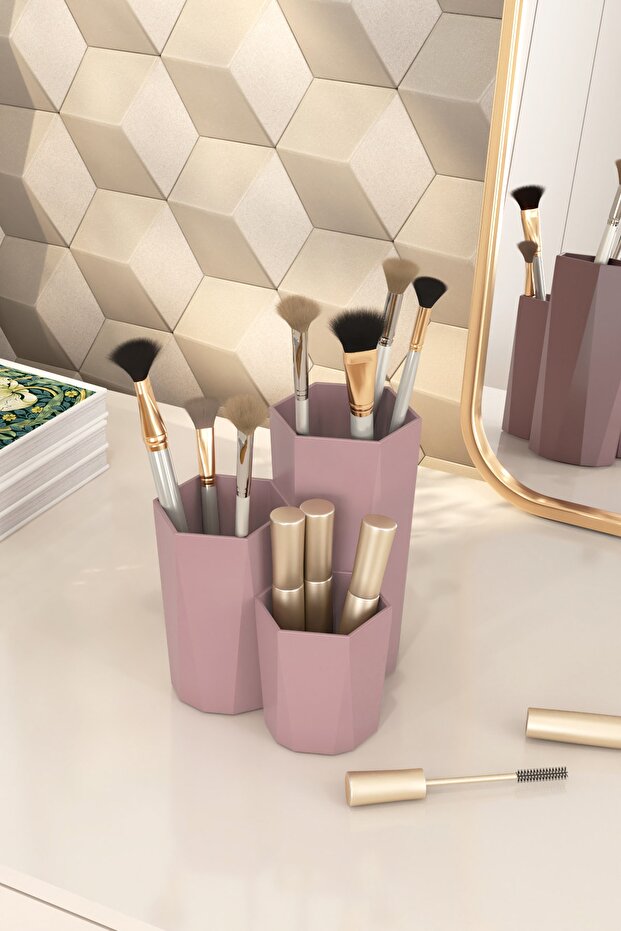 Sandy Makeup and Cosmetics Organizer Brush Holder Dusty Rose