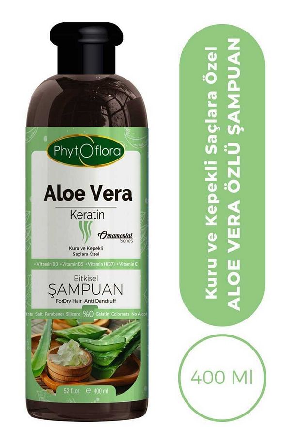 Uzak Tuzsuz Kuru Ve Kepekli Saçlara Özel Aloe Vera Ve Keratin Ilaveli Bitkisel Şampuan 400 ml - 1