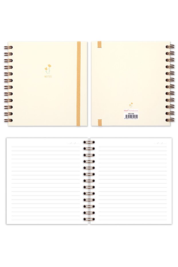 15x15 Cm Square Set of 2 Spiral Striped Undated Notepad Daisy - 7