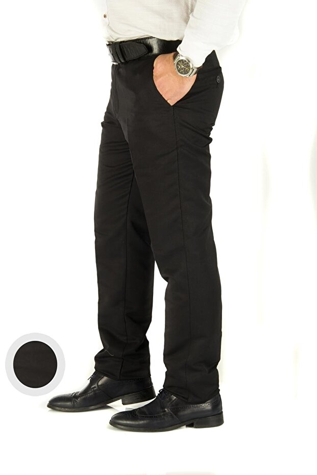 Men's Black Classic Linen Trousers