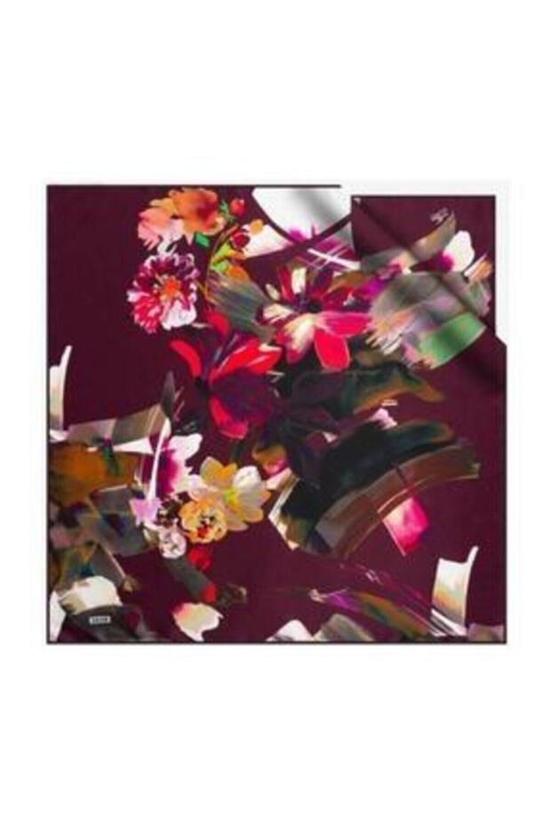 Kadın Mor Ipek Eşarp Tivil - 1