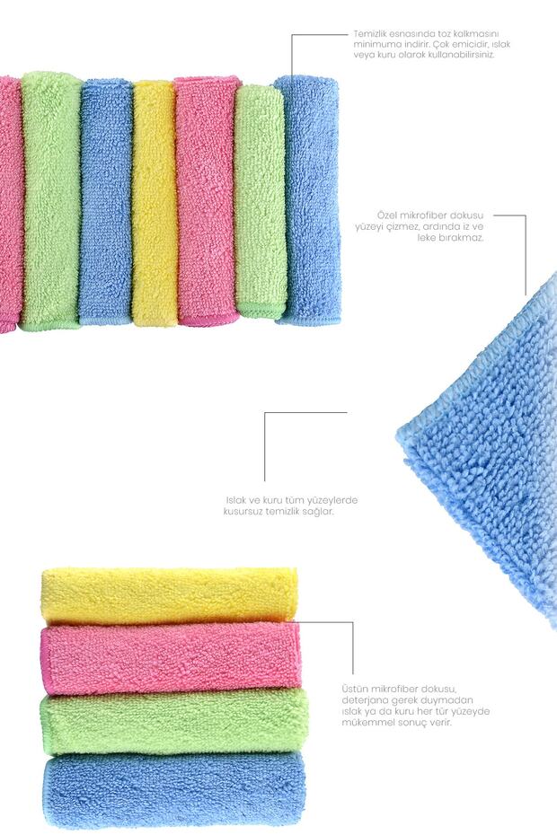 3 Adet Renkli Sihirli Mutfak Temizlik Bezi Mikrofiber Bez - 2