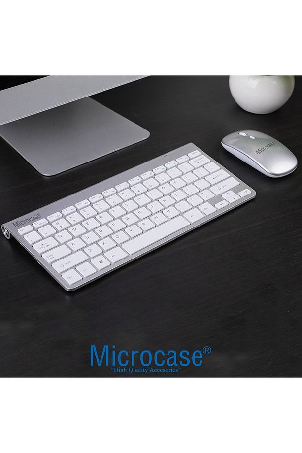 2.4 Ghz Wireless Kablosuz Slim Klavye Ve Mouse Seti + Türkçe Klavye Etiketi - Al2770 Gümüş - 2