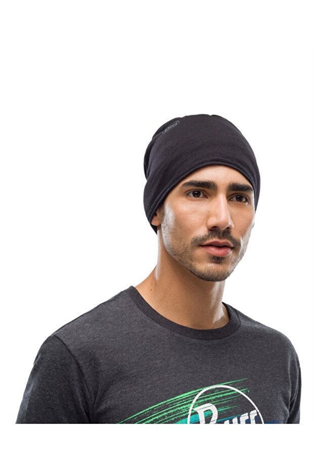 Merıno Lıghtweıght Solıd Siyah Unisex Bandana - 4