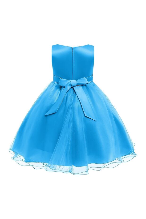 Kız Çocuk Pullu Payetli Abiye Elbise - 3