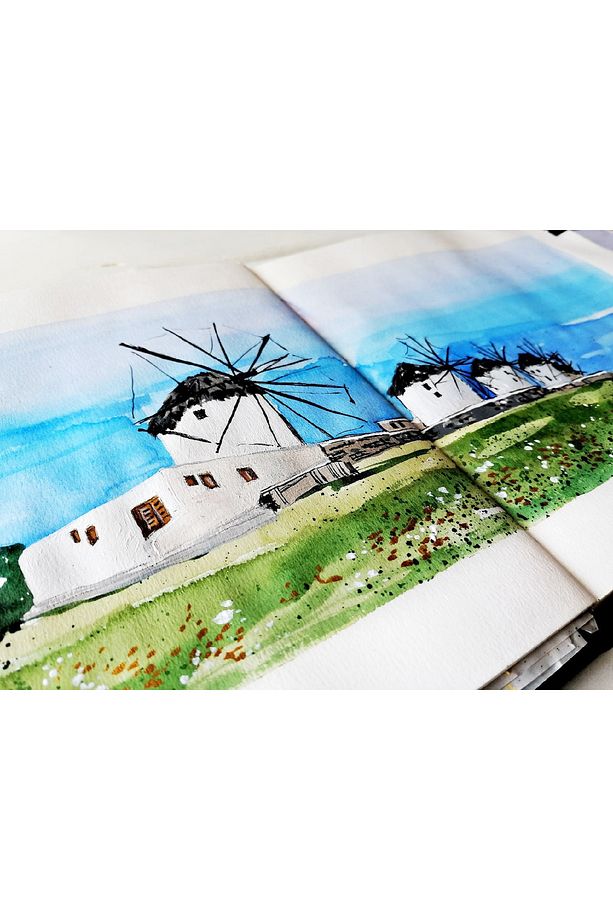 Diktörgen Suluboya Cilt Defteri Pro B6 (suluboya Ve Grafik Için) Pro Watercolor Sketchbook - 4