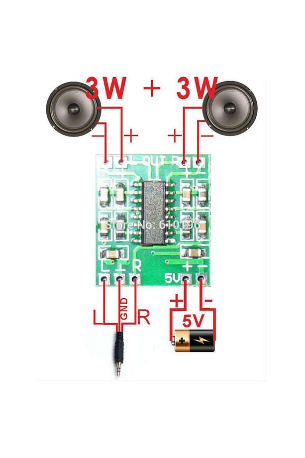 3 Adet 2x3watt Mini Anfi Devresi Dijital Ses Güç Amplifikatör - 4