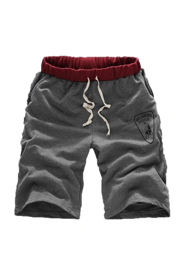 Men's Buffalo Printed Capri Sports Shorts with Elastic Waist