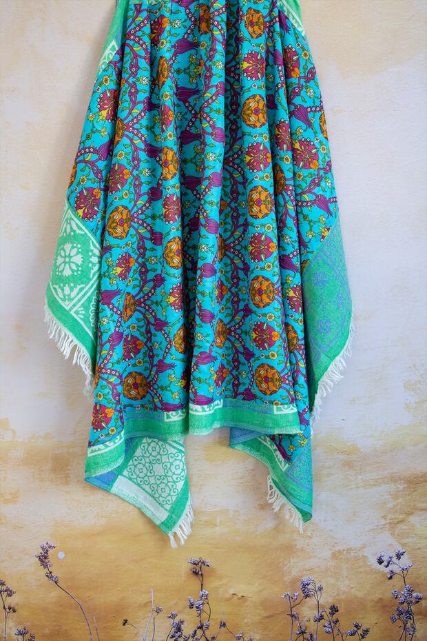 Ottoman Çintemani and Kilim Patterned Double Sided Peshtemal and Beach Towel