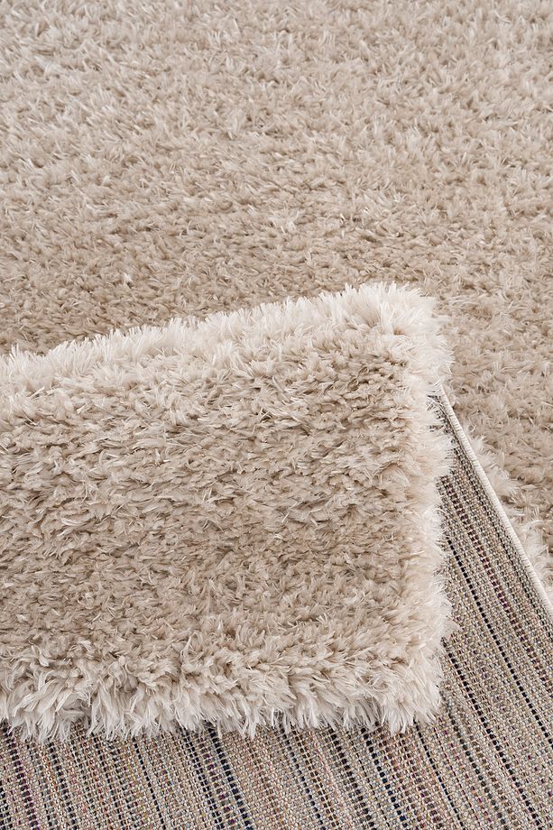 Açık Bej Yumuşak Post- Peluş Shaggy Modern Dokuma Halısı ( Oval Modeli) - 5