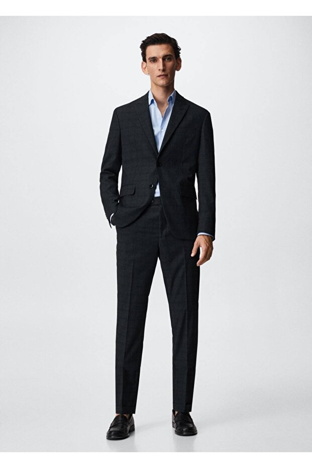 Slim Fit Checkered Blazer Jacket - 2