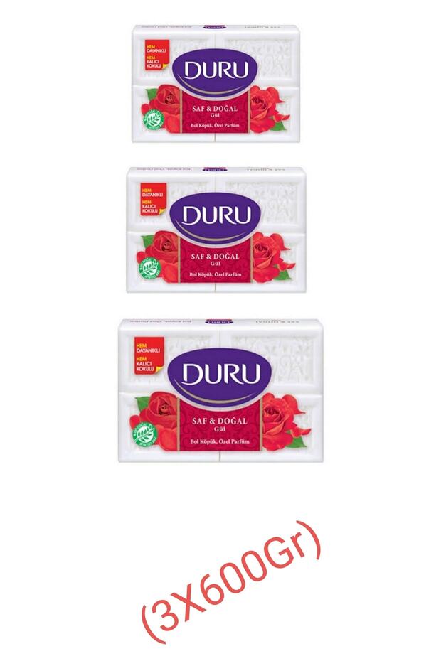 Pure & Natural Welded Rose 4 Pieces White Mold Soap 600 gr x3 Pieces