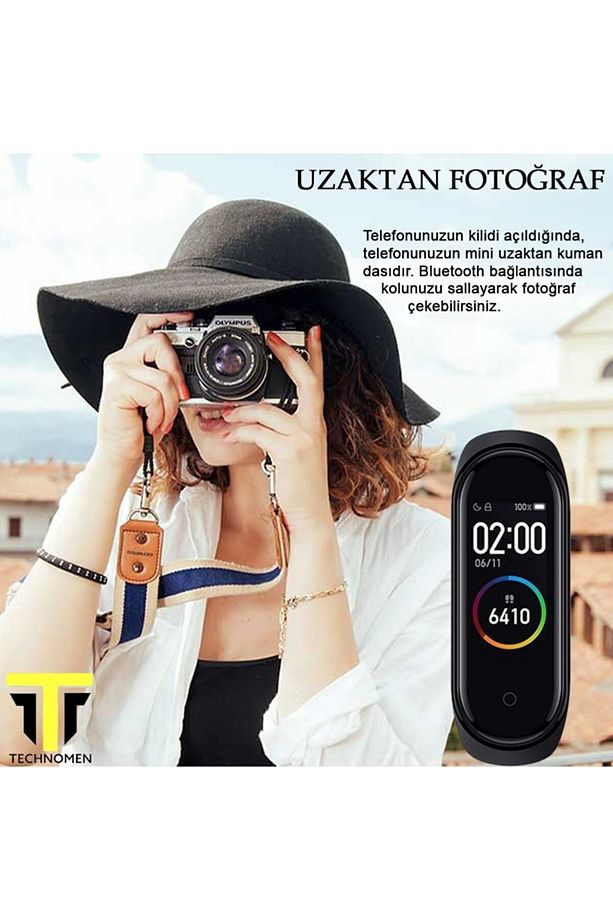 M4 Akıllı Bileklik I12 Siyah Bluetooth Kulaklık Ios Android Uyumlu Set - 5
