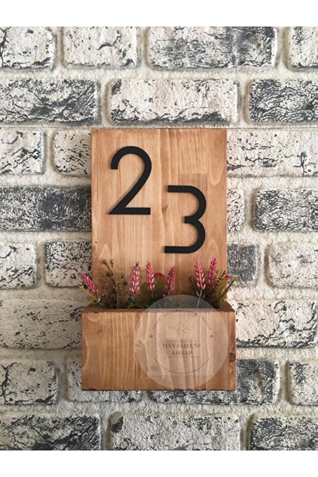 Kapı Önü Numaratör Ahşap Çiçeklik - 1