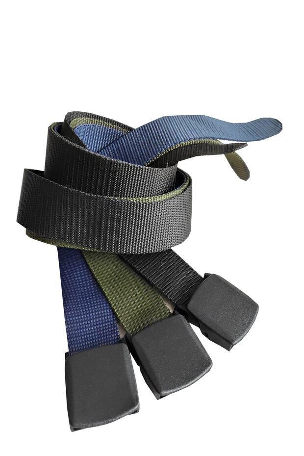 Tactical Style Cloth 3-Piece Belt Set with Anti-Allergic Plastic Buckle