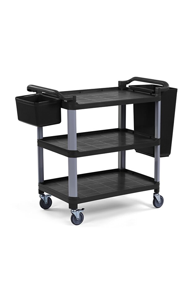 Plastik Servis Arabası 3 Katlı Açık - 3