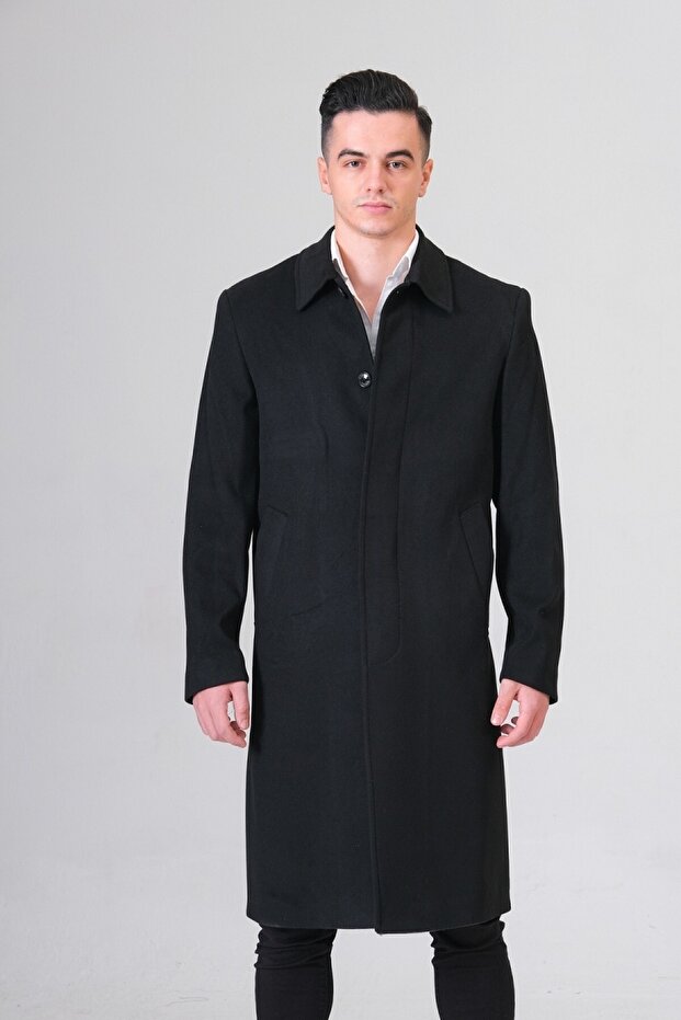 Gömlek Yaka Uzun Palto - 1