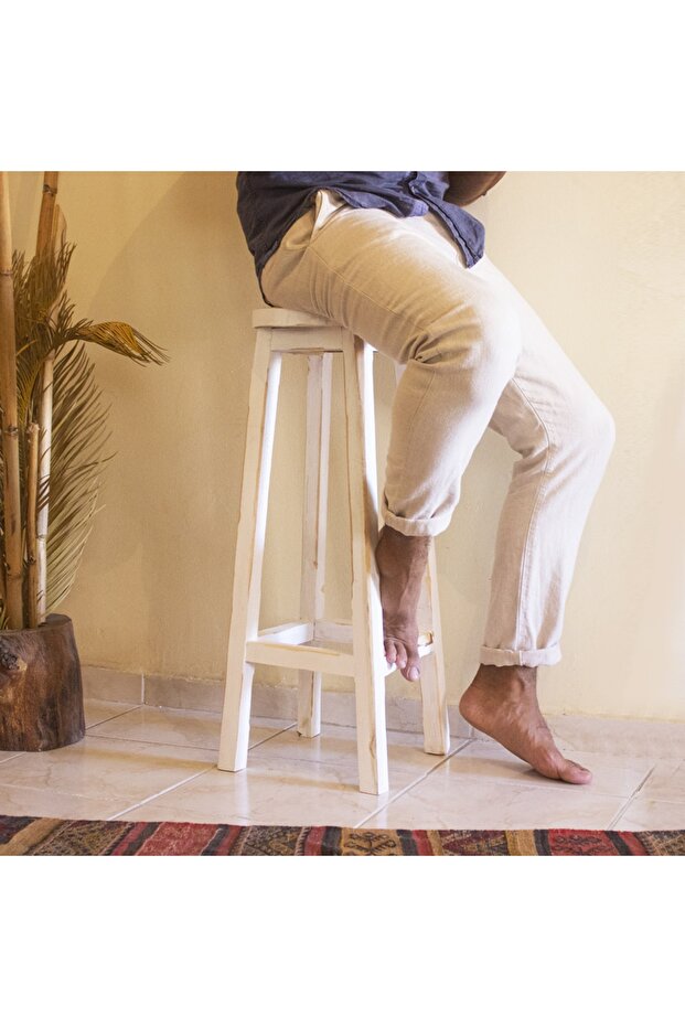 Bar Taburesi Beyaz Eskitme - 4