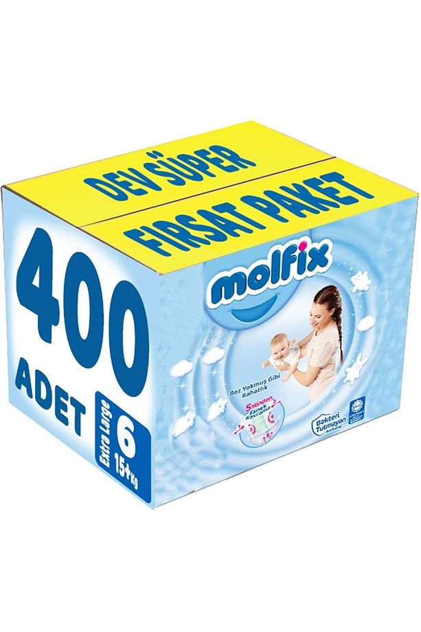Bebek Bezi Beden:6 (15 KG) Extra Large 400 Adet Dev Süper Fırsat Pk - 1