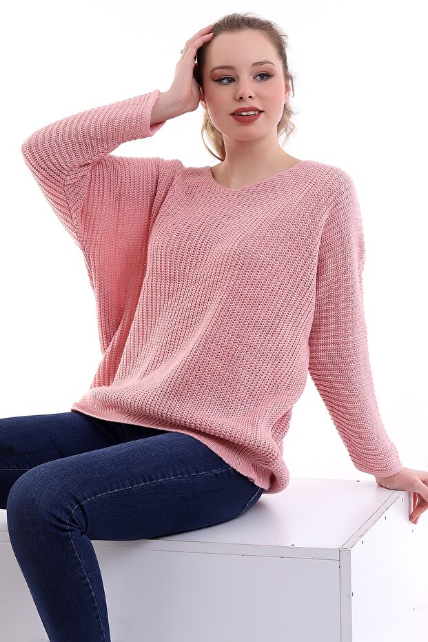 V-Neck Oversize Sweater - 5