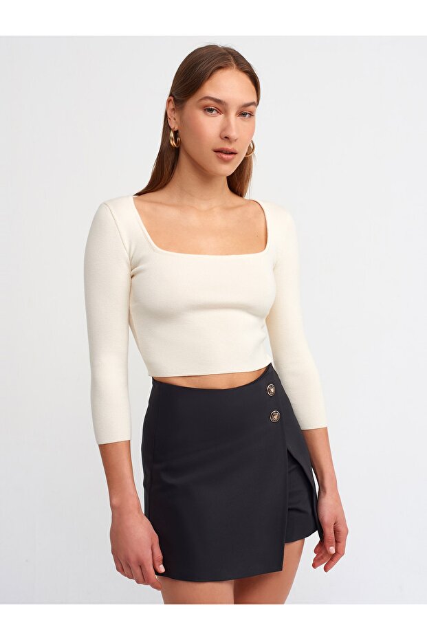 4974 Şort Etek-siyah - 5