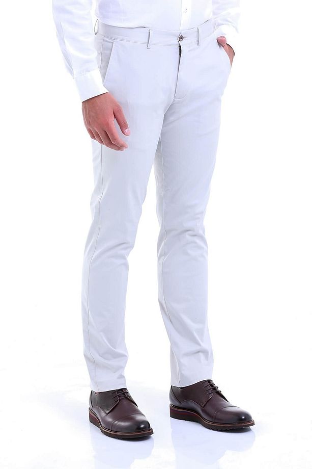 Taş Regular Fit Düz Pamuklu Yandan Cep Kanvas Pantolon - 1