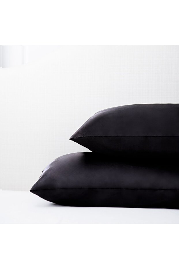 Siyah Yastık Kılıfı 2 Adet - 1